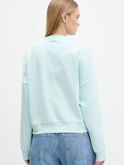 adidas bluza Cozy damska kolor turkusowy z aplikacją JM1792
