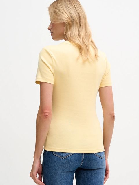 Tommy Hilfiger t-shirt bawełniany damski kolor żółty WW0WW40587