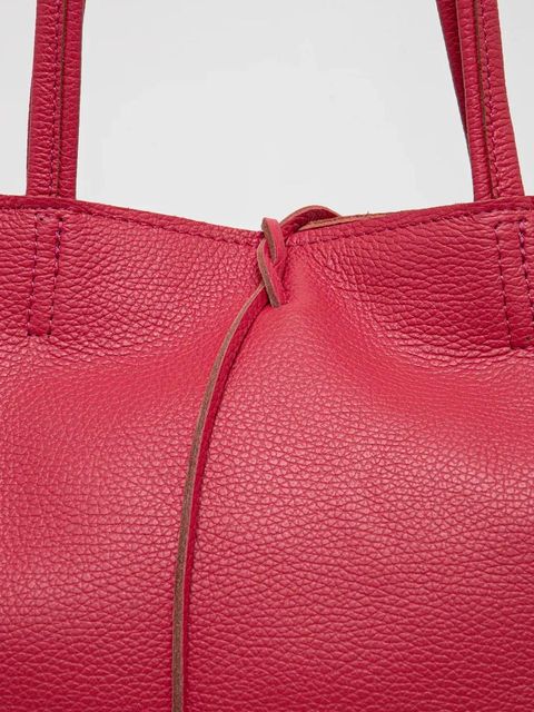 Answear.LAB torebka skórzana kolor różowy