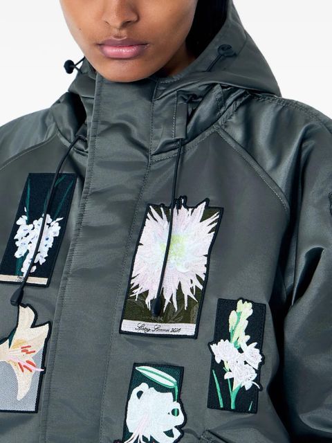 Cecilie Bahnsen x Alpha X CB N-2B floral-appliqué bomber jacket - Green