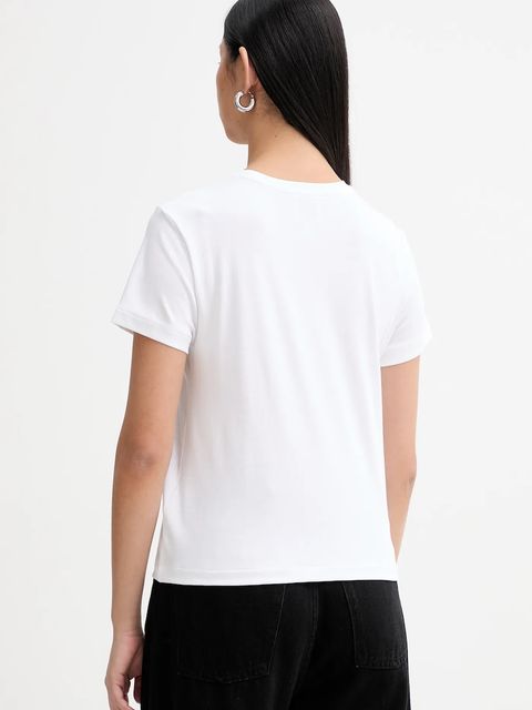 Calvin Klein t-shirt bawełniany damski kolor biały LV044E205G - zdjęcie produktu nr 2