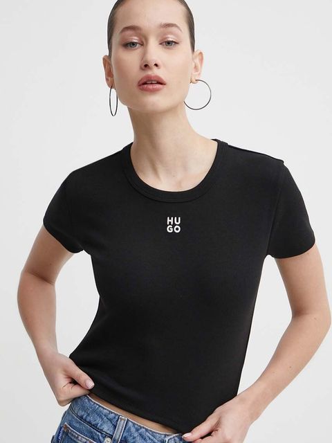 HUGO t-shirt damski kolor czarny 50512000 - zdjęcie produktu nr 1