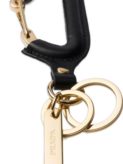 Prada logo-engraved ring keychain - Black - zdjęcie produktu nr 2