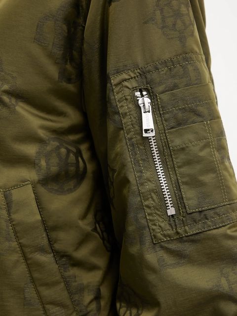 Guess kurtka bomber PHILOMENE kolor zielony zimowa W5YL08 WHDK2