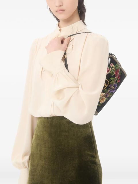 Valentino Garavani embroidered crepe de chine top - Neutrals