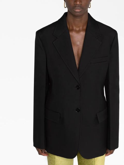 Jil Sander single-breasted cotton blazer - Black
