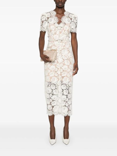 Self-Portrait fine-lace midi dress - White - zdjęcie produktu nr 2