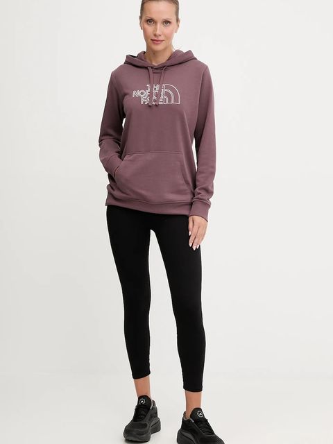 The North Face bluza Drew Peak Light damska kolor brązowy z kapturem wzorzysta NF0A8C1DFAI1 - zdjęcie produktu nr 2