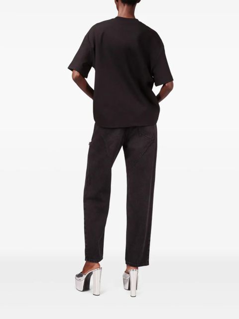 AREA crystal-embellished T-shirt - Black