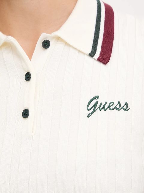 Guess polo z dodatkiem wełny SABINA damski kolor kremowy V5BP04 Z1152