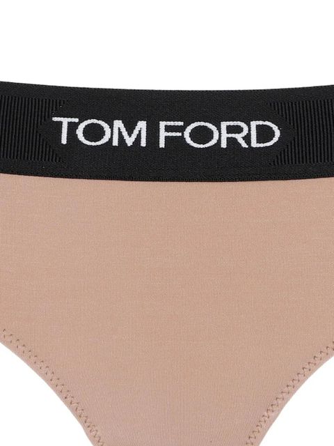 TOM FORD logo-lettering thongs - Neutrals