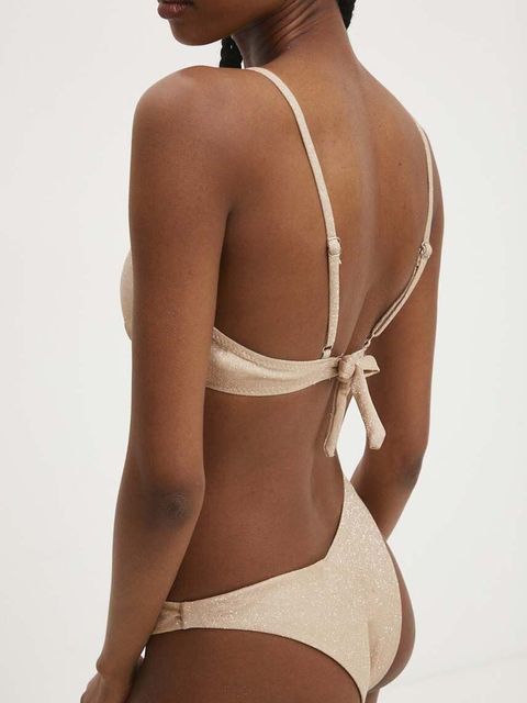 Answear.LAB biustonosz kąpielowy kolor złoty lekko usztywniona miseczka