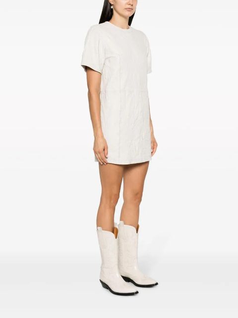 Zadig&Voltaire Riddy crinkled leather minidress - Neutrals