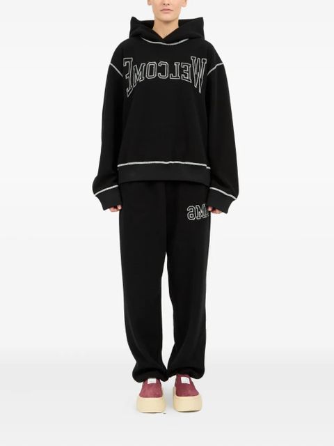 MM6 Maison Margiela logo-embroidered hoodie - Black