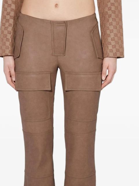 MISBHV faux-leather bootcut moto trousers - Brown