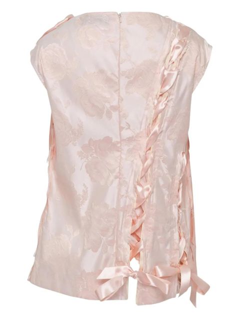 Simone Rocha ribbon brocade unraveling top - Pink - zdjęcie produktu nr 2