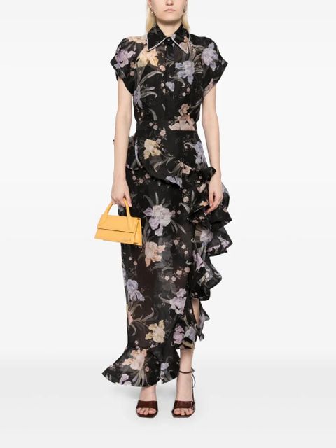 ZIMMERMANN Eden waterfall skirt - Black - zdjęcie produktu nr 2