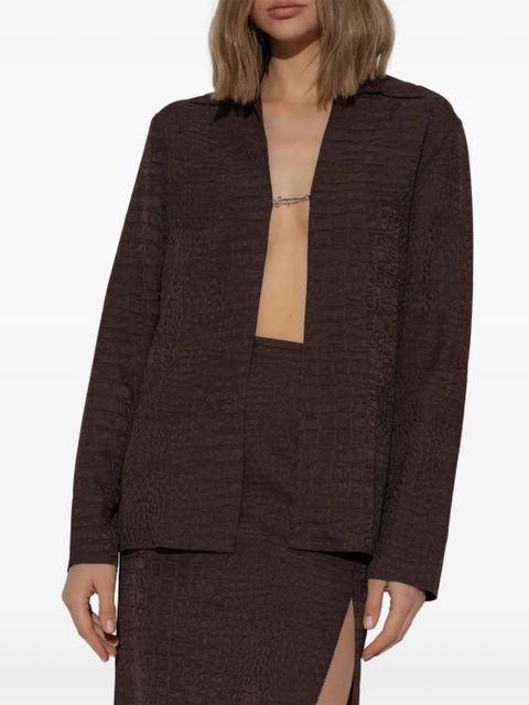 Jacquemus logo-lettering shirt - Brown - zdjęcie produktu nr 2