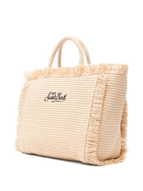 MC2 Saint Barth Colette embroidered fringed tote bag - Neutrals