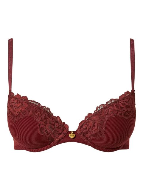 TWINSET ribbed lace-detailing bra - Red - zdjęcie produktu nr 1