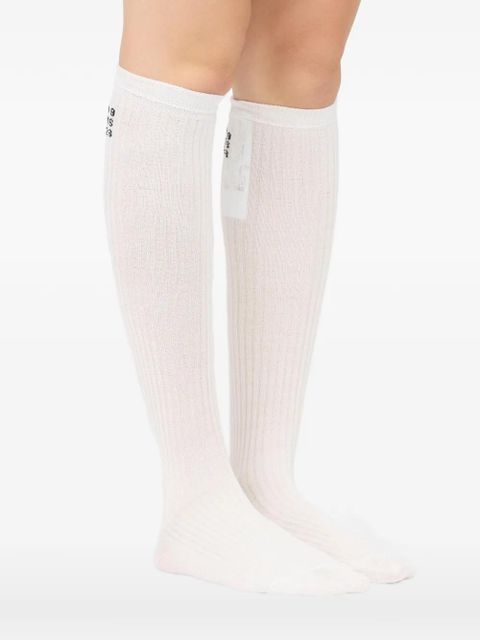 MM6 Maison Margiela ribbed logo socks - White - zdjęcie produktu nr 2