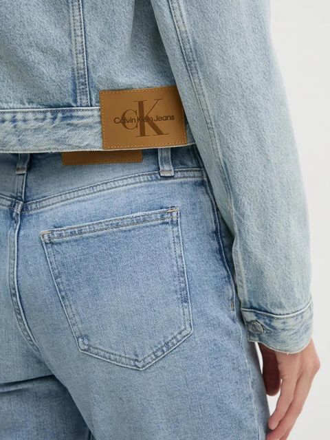 Calvin Klein Jeans kurtka jeansowa damska kolor niebieski przejściowa J20J224544