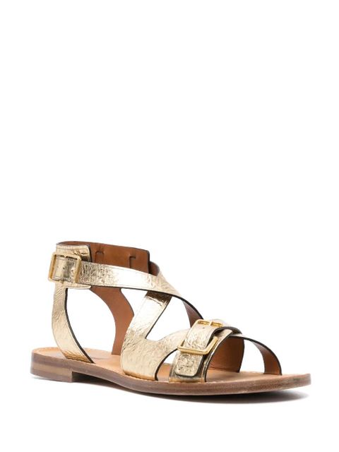 Zadig&Voltaire Cecilia Caprese crinkled-finish sandals - Gold - zdjęcie produktu nr 2