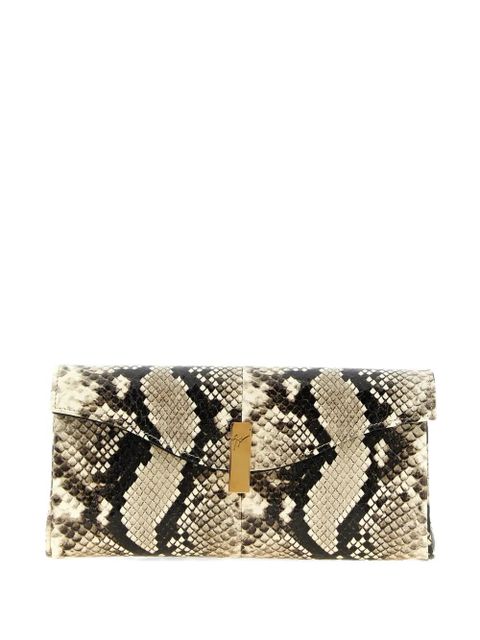 Giuseppe Zanotti Flutie python-effect clutch bag - Neutrals - zdjęcie produktu nr 1