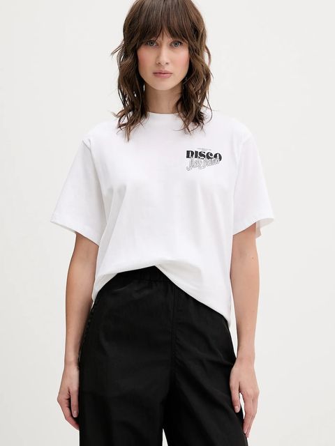 HUGO t-shirt bawełniany damski kolor beżowy 50550148 - zdjęcie produktu nr 1