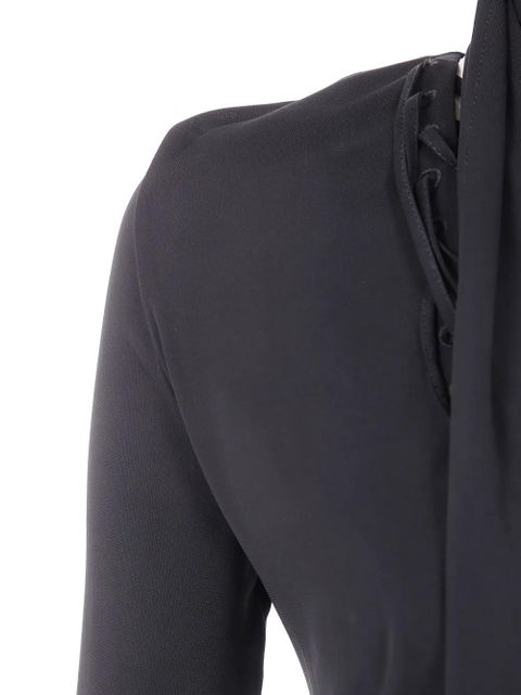 The Attico lace-up long-sleeves maxi dress - Black