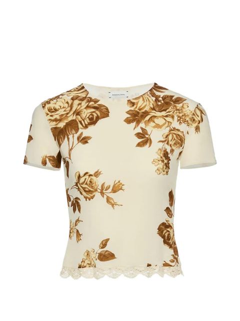 Magda Butrym floral lace t-shirt - Neutrals - zdjęcie produktu nr 1