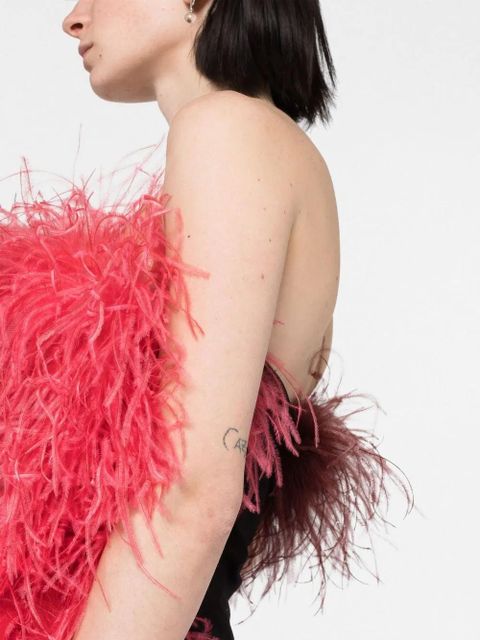 The Attico Keri feather-embellished minidress - Pink