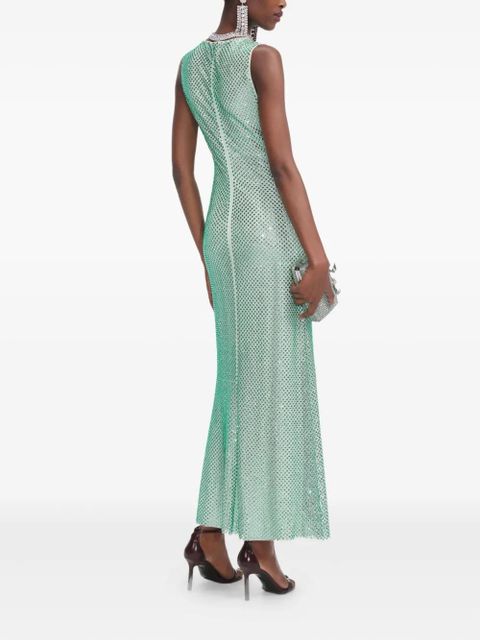 Self-Portrait rhinestone-embellished dress - Green