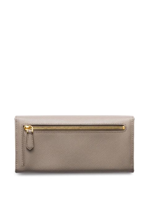 Prada triangle-logo leather wallet - Grey