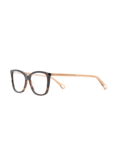 Chloé Eyewear tortoiseshell square-frame glasses - Brown - zdjęcie produktu nr 2