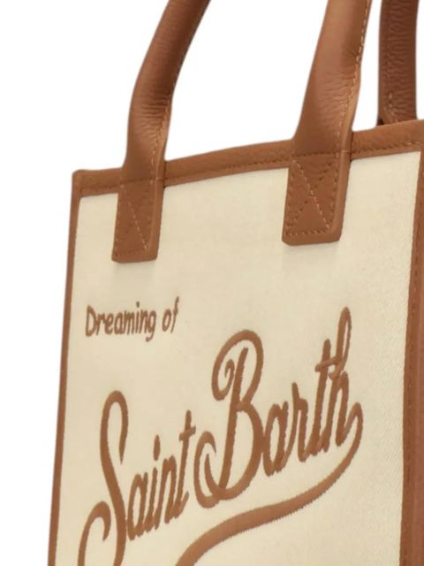 MC2 Saint Barth mini Vanity logo-embroidered canvas tote bag - Neutrals