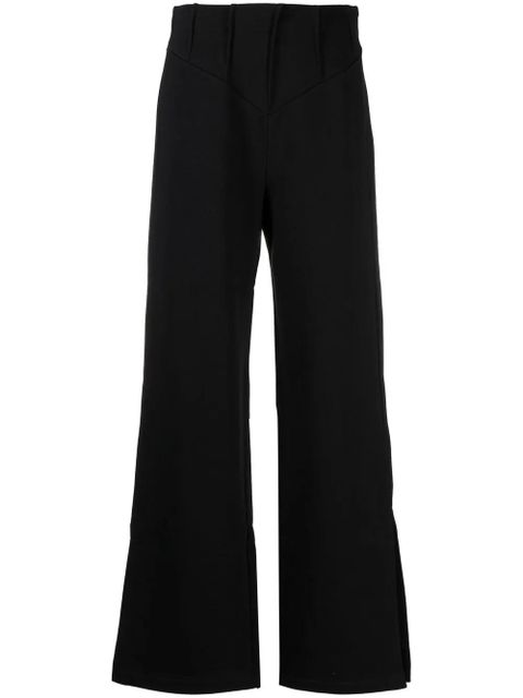 GCDS wide-leg cotton-jersey trousers - Black - zdjęcie produktu nr 1