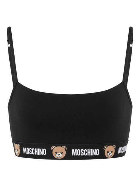 Moschino teddy-print cotton bra - Black - zdjęcie produktu nr 1