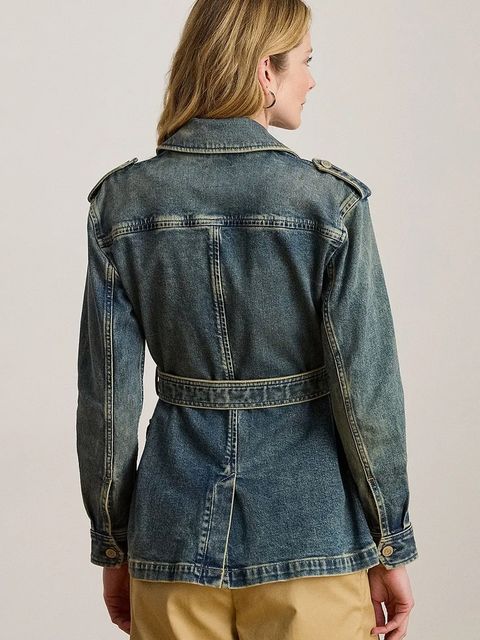 Lauren Ralph Lauren kurtka jeansowa kolor niebieski przejściowa 200978818