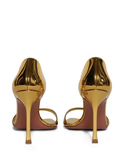 Amina Muaddi 95mm Agnese metallic open-toe sandals - Gold - zdjęcie produktu nr 2