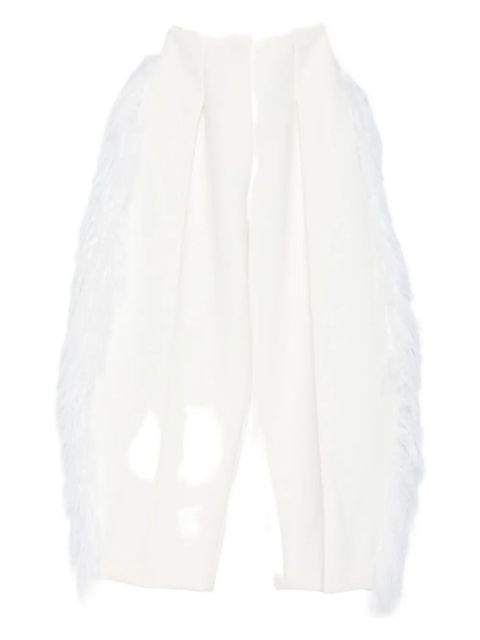 Jacquemus feather-trim trousers - White