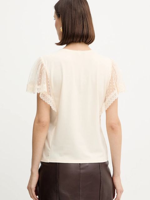 Morgan bluzka damska kolor beżowy gładka DASHKA