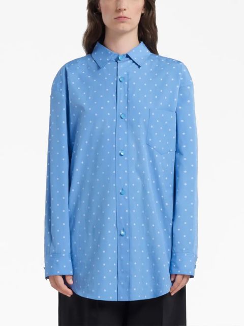 Marni polka dot-print poplin shirt - Blue - zdjęcie produktu nr 2