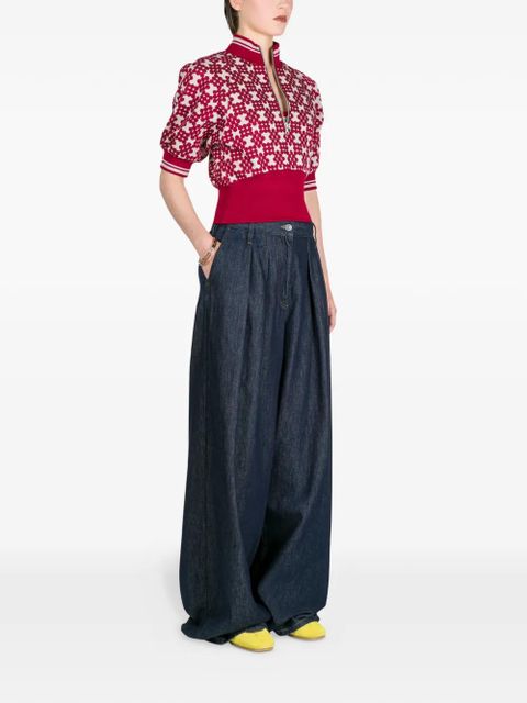 DRIES VAN NOTEN wide pleated jeans - Blue