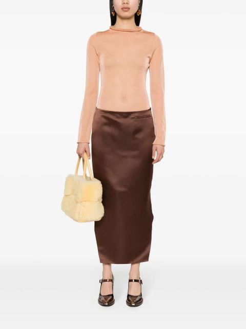 Givenchy high-low hem satin skirt - Brown - zdjęcie produktu nr 2