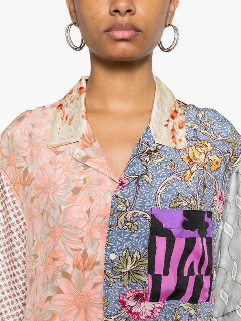 Marine Serre mix-print silk shirt - Neutrals - zdjęcie produktu nr 2