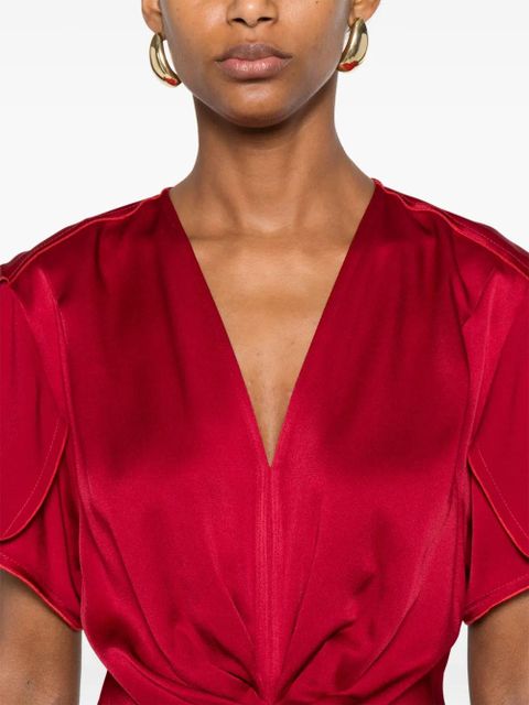 Victoria Beckham gathered-detail midi dress