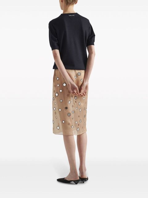 Prada triangle-logo cashmere knitted top - Blue - zdjęcie produktu nr 2