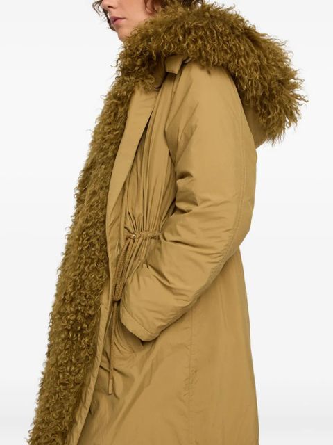 Yves Salomon lambskin-trim parka - Brown