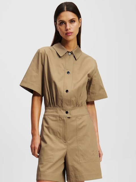 Karl Lagerfeld kombinezon kolor brązowy z kołnierzykiemm A2W13013 - zdjęcie produktu nr 1